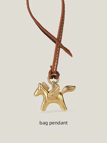 Luxury Brass Pegasus Bag Charm for Hermes Birkin Kelly Bags Original Design Golden silvery Metal Hor
