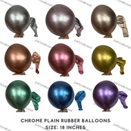 [PIECE] 18 Inches/ Size 18 Rubber Plain Chrome Color Balloon