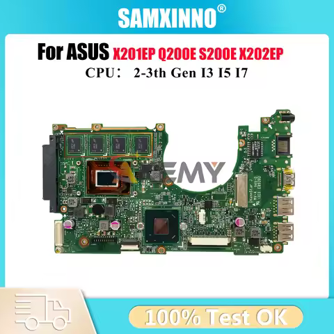 X202E Laptop Motherboard For ASUS VivoBook X201EP X202E X202EP Q200E S200E X202EV Mainboard With I3