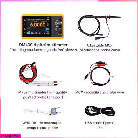 A64Z DM40 Digital Oscilloscope Multimeter Signal Generator 3-In-1 50M Sample Rate Voltage Diode Hand