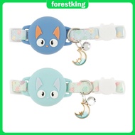 2PCS Silicone AirTag Cat Collar Pet Tracker Collar Adjustable Dog Tracker with Bell for Cat Dog Trac