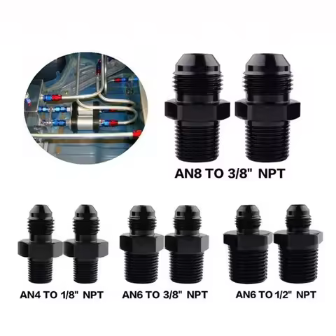 AN4 AN6 AN8 AN10 AN12 To 1/8 1/4 3/8 1/2 3/4 NPT Oil-cooled Adapter Universal Straight Fuel Hose Ada