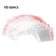100 Chiếc Có Thể Thu Hồi Lại Được Khóa Zip Túi Nhựa Trong Suốt Tự Cói Rõ Ràng Bảo Quản Thực Phẩm Bao