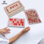 [SONONIA] Russian Lotto Bingo Game Educational Toy 48 Bingo Number Cards Portable