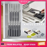 LOVIDA Knives Drawer Storage 2 Tray 9 Slot Knife Holder Fit for Most Knives Kitchen Ware Pisau Rak