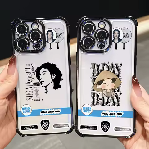 S-SUGA A-Agust D Plating Phone Case For Samsung S25 S24 S23 S22 S21 S20 FE Note20 Edge Plus Ultra 4G