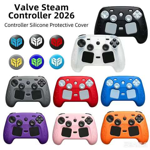 Anti-Slip Controller Skin for Steam Controller 2 2026 Silicone Cover Case with 2pcs Thumb Grip Gaps 