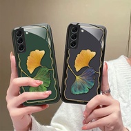 Gold Ginkgo Biloba Samsung A20S, A21S, A22, A22 5G, A23, A30, A31, A32, A33 5G Tempered Glass Case