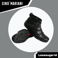 HITAM Gino MARIANI Shoes Original Raymond Exclusive Black Leather Boots