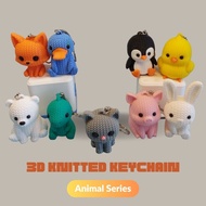 GANTUNGAN Animal 3D Knitted Keychain Animal Keychain/ with Knitted Pattern Cute Animal Keychain/
