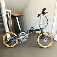 Fnhon Gust 18” • 9 Speeds Shimano Litepro K-Pro Schwalbe Foldable Folding Bike Foldie Green Bicycle 349 Dahon Crius Tern