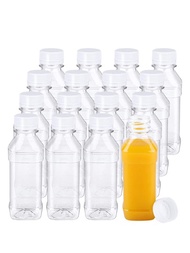 2入組100毫升鏤空塑膠果汁瓶,方形飲料容器帶蓋,適用於存儲自製果汁,水和其他飲料