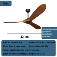 [Solid Wood Blades] 52-inch Ceiling Fan Silent DC Ceiling Fan with Remote Control 52-inch Fan Modern