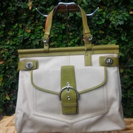 Tas coach canvas leather turnlock preloved
