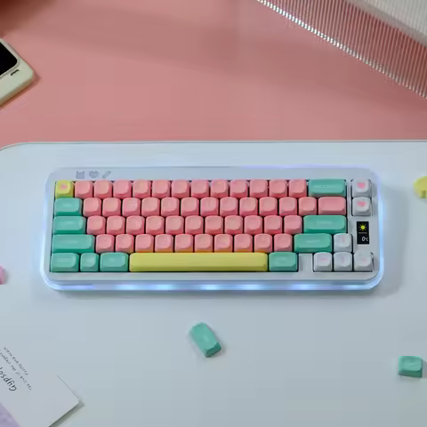 132 Keys Lollipop Keycaps XOA MOA Profile Multicolor Round PBT Keycap Dye Sub For MX Mechanical Keyb