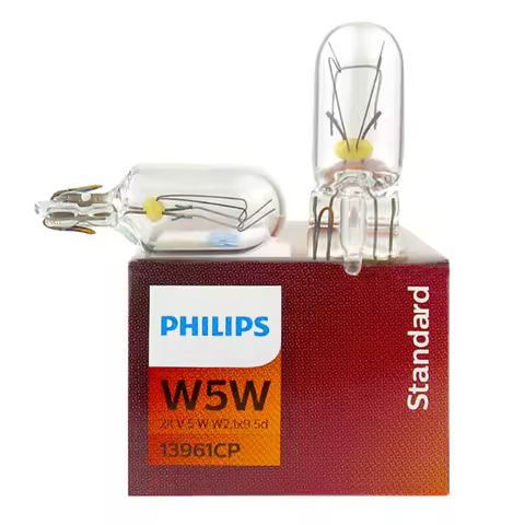 10pcs Philips Truck 24V T10 W5W Standard Turn Signal Bulbs Interior Lamp Original Position Stop Door