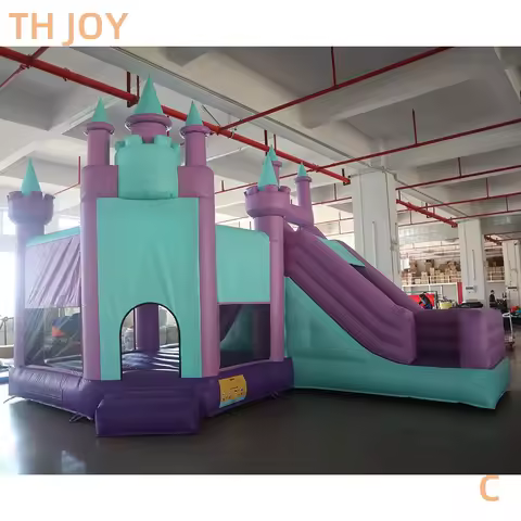 by ship to door, 5x3.8m purple giant Commercial rental Inflatable Bouncy castle, kids bouncer house 