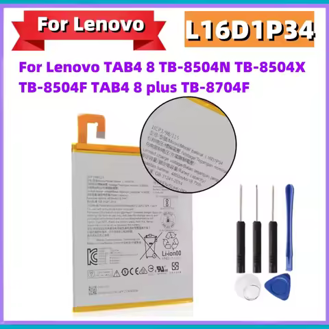 L16D1P34 4850mAh Battery For Lenovo TAB4 8 TB-8504N TB-8504X TB-8504F TAB4 8 plus TB-8704F Batteries