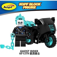 Ghost Rider รถจักรยานยนต์ Minifigures Marvel Luminous Chariot Building Blocks สำหรับ Boys Girls Collection สำหรับ Lego