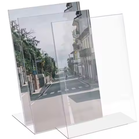 3Pcs Acrylic Sign Holder Clear A4 Sign Stand Slanted Menus Holder Flyer Desktop Display Stand Table 