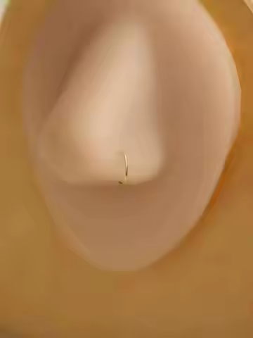 GOLDtutu 14K Gold Simple Nose Hoop Ring for Men and Women, Small Nose Piercings, Au585, kj468
