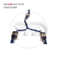 HMD Titanium Exhaust System Performance Catback for Audi A6 A7 C8 3.0T Muffler With Valve