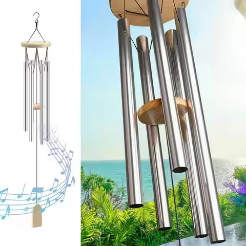 6 Tubes Wind Chimes Garden Outdoor Living Decoration Metal Wind Chimes Hanging Ornament Coffee Shop 