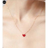 Rantai Leher Emas Love Cute Emas 750 Tulen Little Red Love Necklace Original 18k Gold