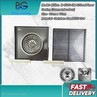 Billion B-1515-GM S/Steel Floor Grating/Floor Trap 15cm x 15cm (SUS 304) (Gunmetal Color)