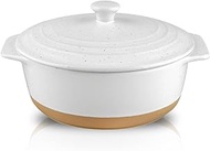HVH Ceramic Casserole Dish with Lid Oven Safe, 2 Quart Round Casserole Dish Set, 9 Inches Round Baki