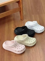 Crocs Puff clogs 泡芙 黑色 白色 粉紅色 厚底 增高 拖鞋 凉鞋