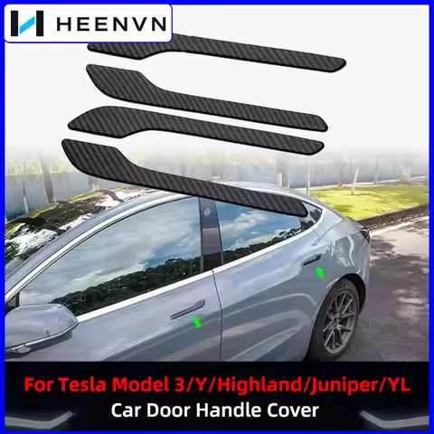 Heenvn Door Handle for Tesla Model 3 Highland Model Y Juniper Model YL ABS Door Protection Cover Pas