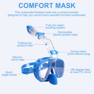 Snorkel Mask Foldable Diving Mask Set with System and Camera Mount Anti-Fog Professional Snorkeling 