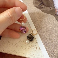 “Pearl & Shadow” 14k Gold-filled Hoop Earrings