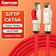 AMPCOM Ethernet Patch Cable CAT8/CAT7/CAT6A S/ftp 22AWG Screened Solid Cable | 2000Mhz (2Ghz) สูงสุด40Gbps | Future 5th-Gen Ethernet LAN | สนับสนุนความยาวที่กำหนดเอง