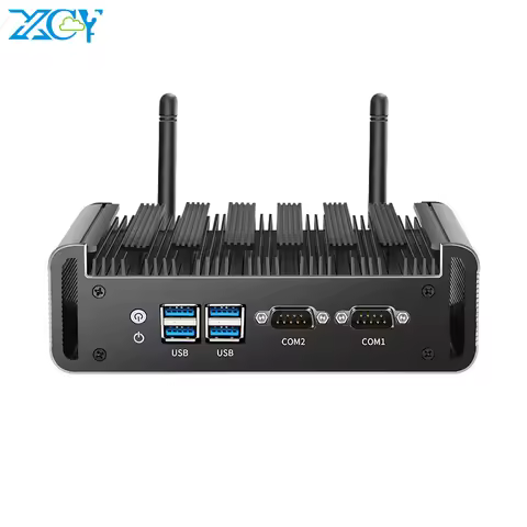 XCY Fanless Mini PC Intel Core i3 4010U i5 4200U i7 4500U 2x RS232 2x GbE LAN HDMI VGA 4x USB Ports 