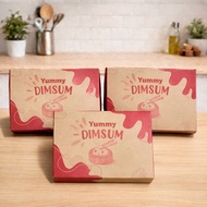 KRAFT Dimsum Box (Contents 50Pcs) KRAFT DIMSUM Lunch Box Laminated DIMSUM Box KRAFT DIMSUM Box