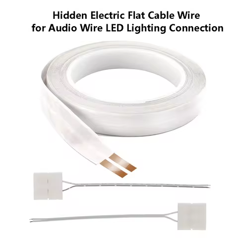 Hidden Electric Flat Cable Wire for Audio Wire LED Lighting Connection 2-Core Pure Copper LED Strip