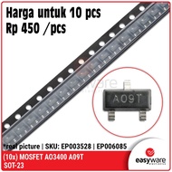 10x MOSFET AO3400 A09T SOT-23 30V 5.8A Transistor Mosfet AO 3400 AO3400A SMD SMT 1 N-Channel