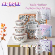 3pcs Set Ceramic Sealing Bowl Microwave fresh-keeping  lunch box with lid heated Bowl Plate Kitchen