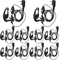 Mimorou 10 Pairs Walkie Talkie Earpiece with Mic 2 Pin Two Way Radio Ear Piece with Microphone Bulk 