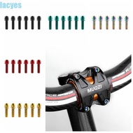 LACYES 6pcs/set Bicycle Handlebar Screws, Stem Riser M5 * 17MM Bike Handle in Bolts, Titanium-plated Colorful Fix Bolt Bicycle Disc Brake Caliper Bolt Bike Handlebar