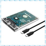( D I Q H )2.5 Inch HDD SSD Case  to USB 3.1 Type C 4TB Transparent External Hard Drive Housing Comp