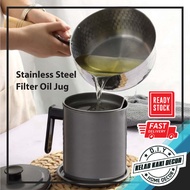 Stainless Steel Oil Storage Jug 1.4L Oil Storage Filter Container Pot