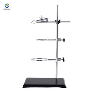 Laboratory Grade Metalware Support Stand, Cork Lined Burette Clamp with 2 Retort Ring (2inch,3inch D