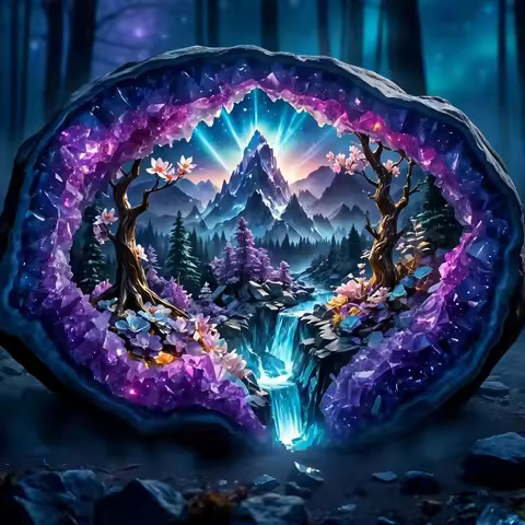 5D Diamond Painting Kit Crystal World Landscape Handcrafted Round Wall Decor for Home & Office Ideal