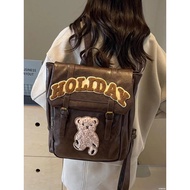 Y2K Bear Letter Women's Backpack Handbag