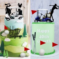 15/11Pcs Golf Cake Decorations Golf Cart Golf Ball Cake Toppers Golfers Cart Flag Sport Golf Birthda