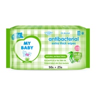 My Baby Extra Thick Wipes Antibacterial - (50s+25s) - Tisu Basah