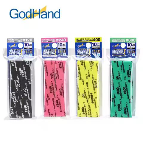 GodHand GH-KS10-P120-P1000 Kamiyasu Sanding Stick Sponge File 10mm Thick 35*20mm 12PCS Grinding Bloc
